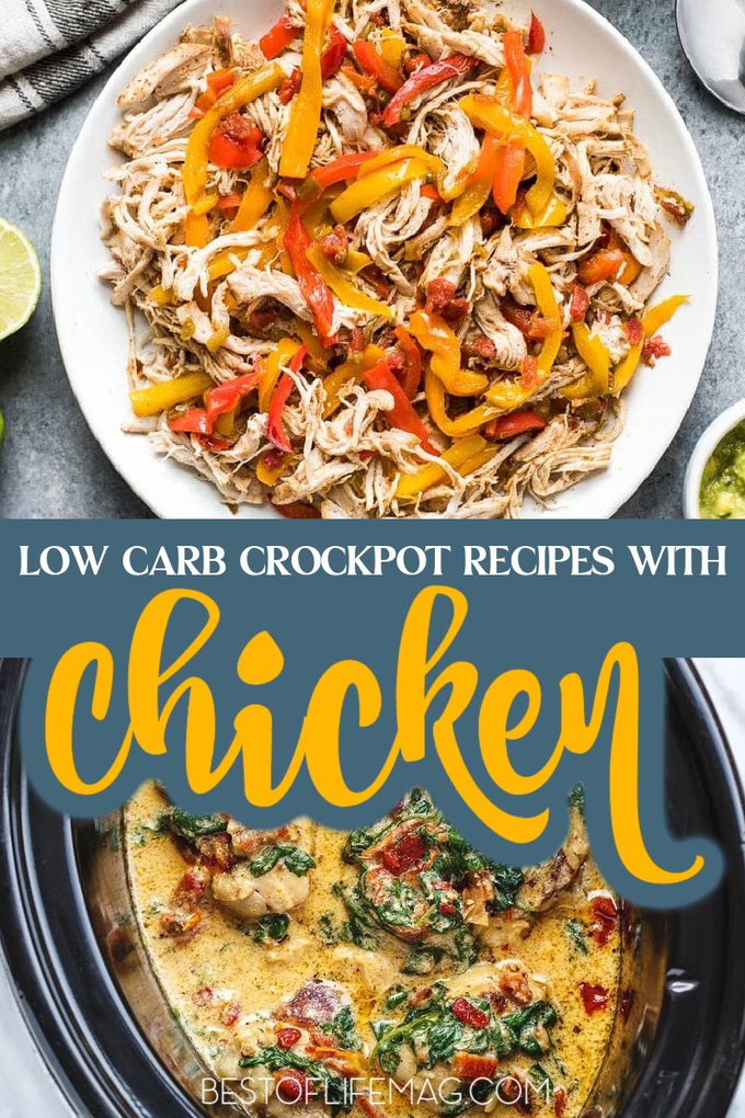 Having a crockpot makes eating low carb even easier and low carb crockpot recipes with chicken are great recipes to help you get started. Low Carb Recipes | Low Carb Crockpot Recipes | Crockpot Recipes with Chicken | Crockpot Chicken Recipes | Low Carb Chicken Recipes | Slow Cooker Recipes | Healthy Dinner Recipes | Easy Dinner Recipes | Keto Crockpot Recipes | Keto Recipes with Chicken #lowcarbrecipes #crockpotrecipes via @amybarseghian