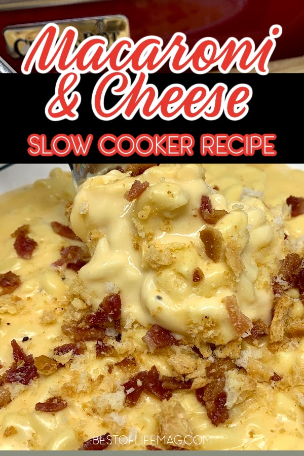 Our delicious macaroni and cheese with Bacon slow cooker recipe provides authentic real cheese. This is an easy lunch or dinner recipe that is also a great make ahead meal. Easy Slow Cooker Mac and Cheese | Macaroni and Cheese Creamy | Crockpot Pasta Recipe | Recipes for Kids | Crockpot Side Dishes | Cheesy Crockpot Recipe | Crockpot Recipes with Cheese | Crockpot Pasta Recipes | Slow Cooker Pasta Recipes | Easy Dinner Recipes | Summer Crockpot Recipes | Crockpot BBQ Side Dishes via @amybarseghian