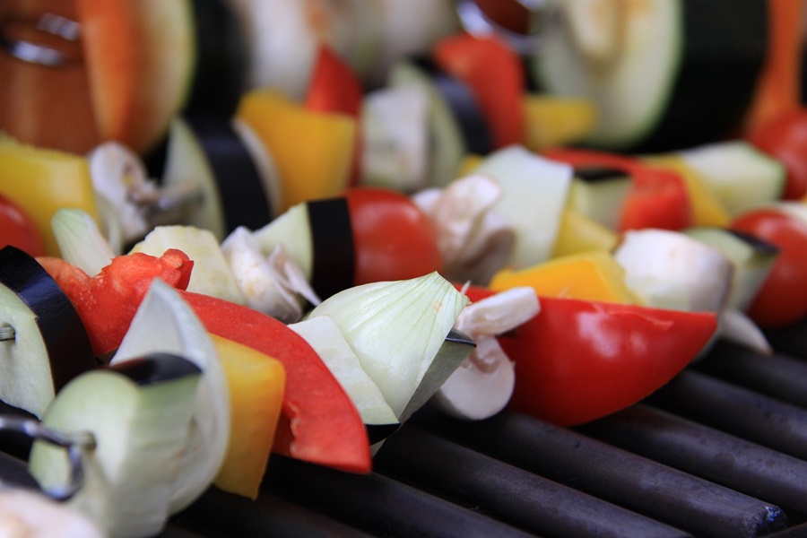 Whole30 vs Keto Diet Close Up of Veggie Skewers on a Grill