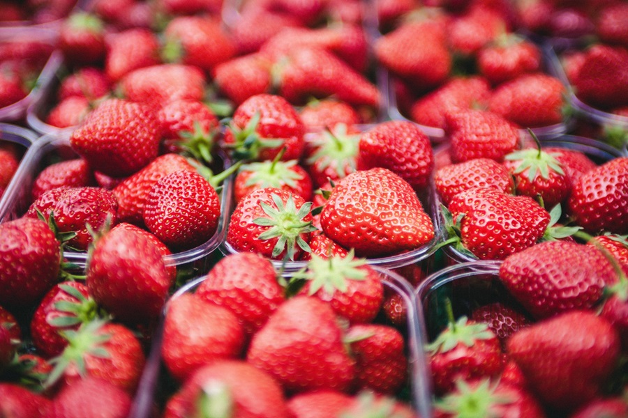 Best Dairy-Free Meal Replacement Shakes Close Up of Multiple Baskets of Strawberries