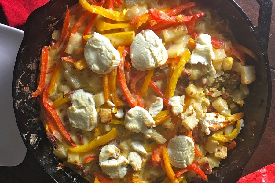 Jillian Michaels Bodyshred Meal Plan Close Up of Breakfast Frittata with Cheese and Bell Peppers