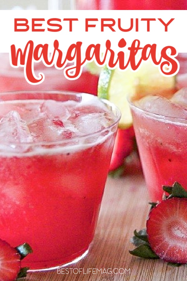 Enjoy these easy to make fruity margarita recipes when you need a refreshing cocktail! These are easy to adapt to pitcher recipes, too! Fruity Cocktails | Margarita Recipes | Margarita on the Rocks | Best Margaritas | Party Recipes | Party Drinks | Tequila Cocktail Recipes | Cocktails with Fresh Fruit | Party Drink Recipes | Recipes for Adults via @amybarseghian
