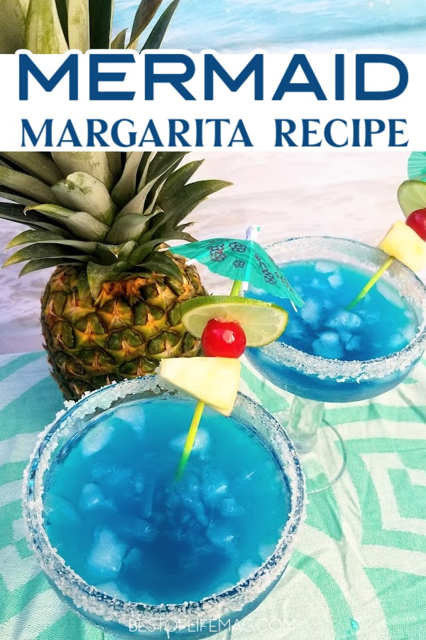 Mermaid inspiration comes in many forms including a bright and colorful mermaid margarita! Blue margaritas like this mermaid margarita are perfect for summer gatherings and backyard barbecues! Mermaid Margaritas | Mermaid Cocktails | Best Margarita Recipes | Easy Margarita Recipes via @amybarseghian