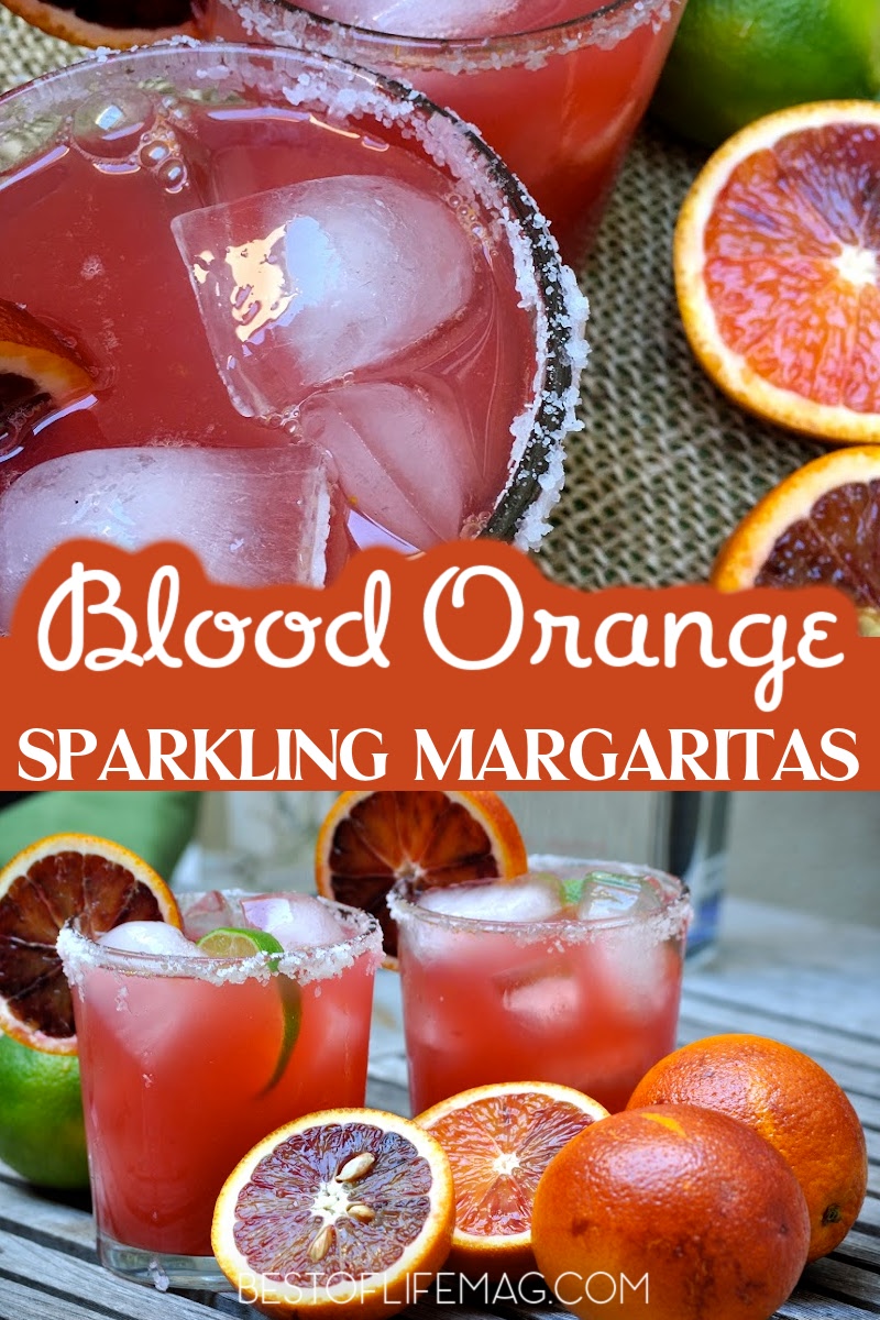 With freshly squeezed blood oranges and limes, this sparkling blood orange margarita adds a refreshing twist to a classic cocktail. Happy Hour Recipes | Cocktail Recipes | Margarita Recipes | Halloween Cocktail Recipes | Fall Cocktail Recipes via @amybarseghian