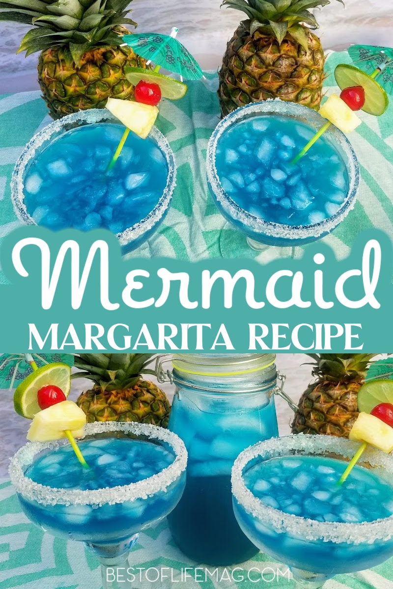 Mermaid inspiration comes in many forms including a bright and colorful mermaid margarita! Blue margaritas like this mermaid margarita are perfect for summer gatherings and backyard barbecues! Mermaid Margaritas | Mermaid Cocktails | Best Margarita Recipes | Easy Margarita Recipes via @amybarseghian
