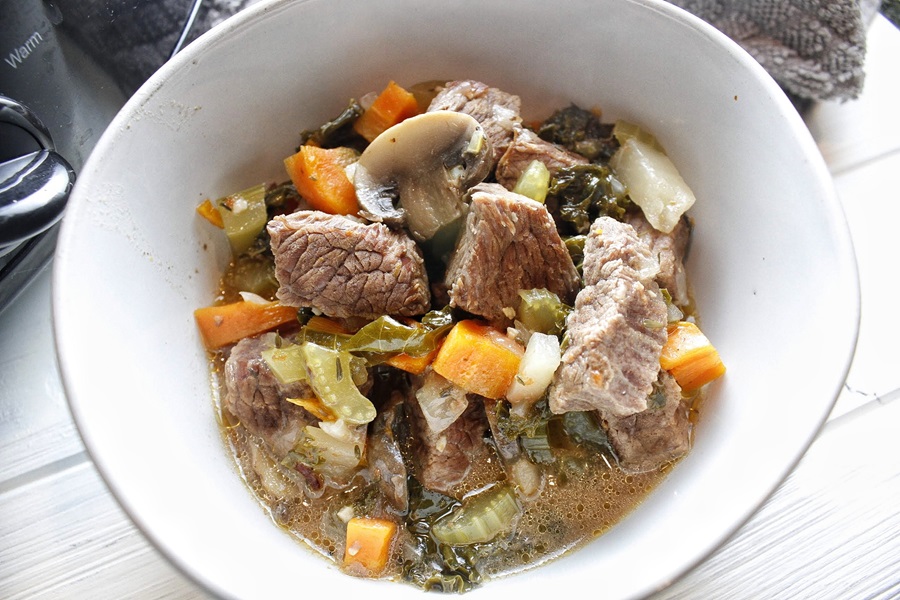 Quick and Easy Low Carb Beef Stew Recipe Close Up of a Bowl of Beef Stew
