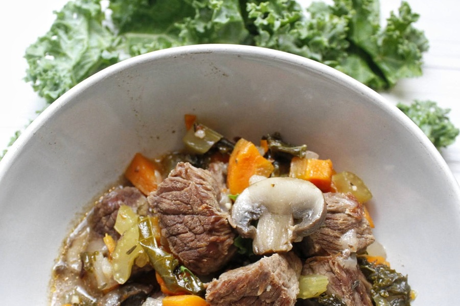 Slow Cooker Low Carb Beef Stew Recipe Low Carb Beef Stew in a Bowl 