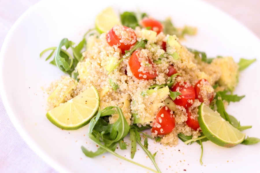 Easy Quinoa Recipes for Diabetics Close Up of a Quinoa Salad with a Lime Wedge