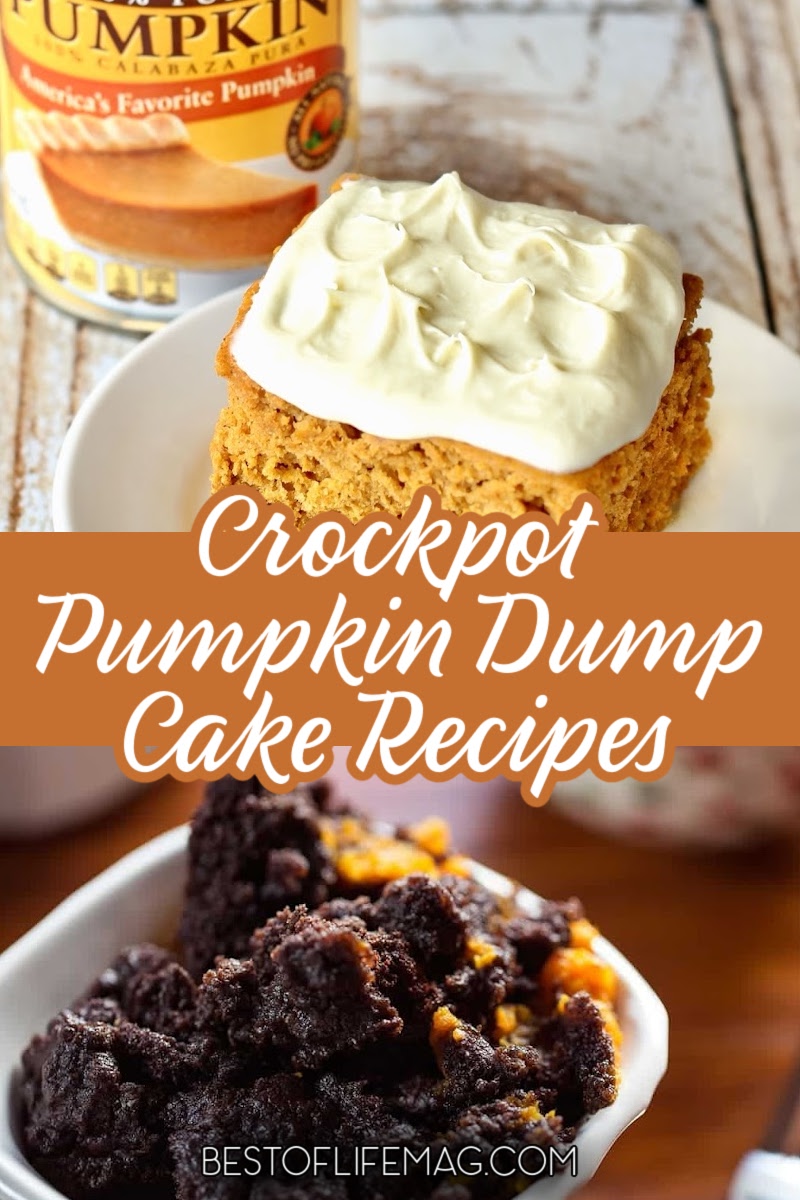 Crockpot pumpkin dump cake recipes are perfect for those chilly days, as well as fall and winter holidays. Dump Cakes for Halloween | Fall Dump Cakes | Crockpot Cake Recipes | Crockpot Fall Cakes | Slow Cooker Desserts | Slow Cooker Pumpkin Recipes | Crockpot Pumpkin Recipes | Pumpkin Desserts | Crockpot Pumpkin Dessert Recipes via @amybarseghian