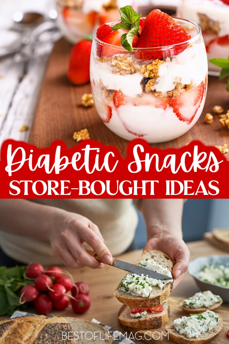 The best diabetic snacks store bought are the ones that help you manage your diabetes but also are delicious and easy to find. Healthy Snacks | Healthy Food for Diabetics | Diabetic Snack Tips | Tips for Diabetics | Diabetic Shopping List | Diabetic Snacks Type 2 | Diabetic Snacks List | Diabetic Snacks for Kids Type 1 | Snacks Before Bed for Diabetics | Diabetic Snacks Low Carb via @amybarseghian