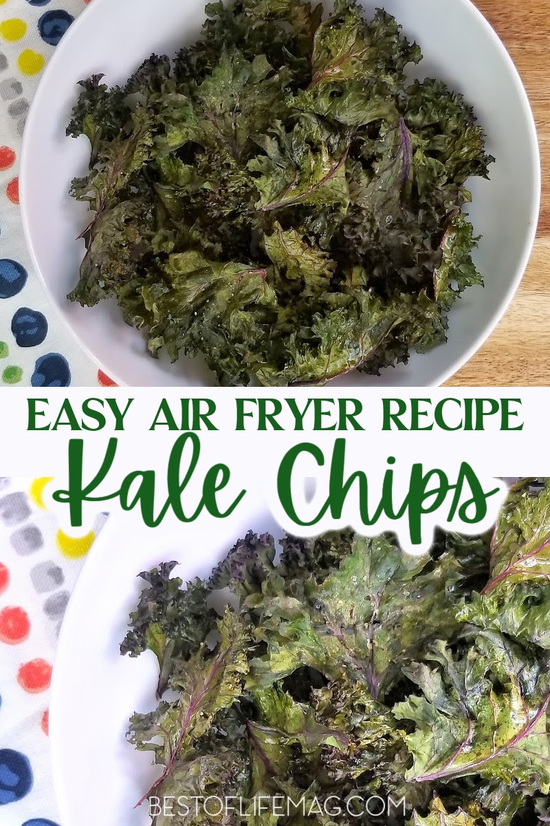 This easy air fryer kale chips recipe is the best way to enjoy healthier snacks with simple ingredients and easy variations. Healthy Snack Recipes | Healthy Air Fryer Snacks | Easy Air Fryer Recipes | Easy Snack Recipes | Air Fryer Recipes with Kale | Healthy Kale Recipes | Easy Kale Recipes | Kale Snack Recipes via @amybarseghian