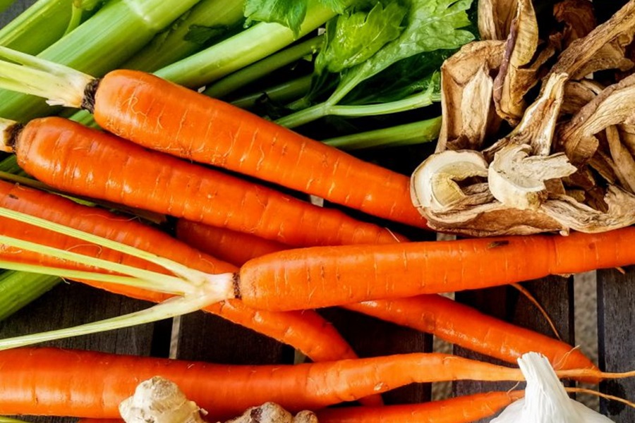 Healing Chicken Bone Broth Recipe Close Up of Carrots and Celery