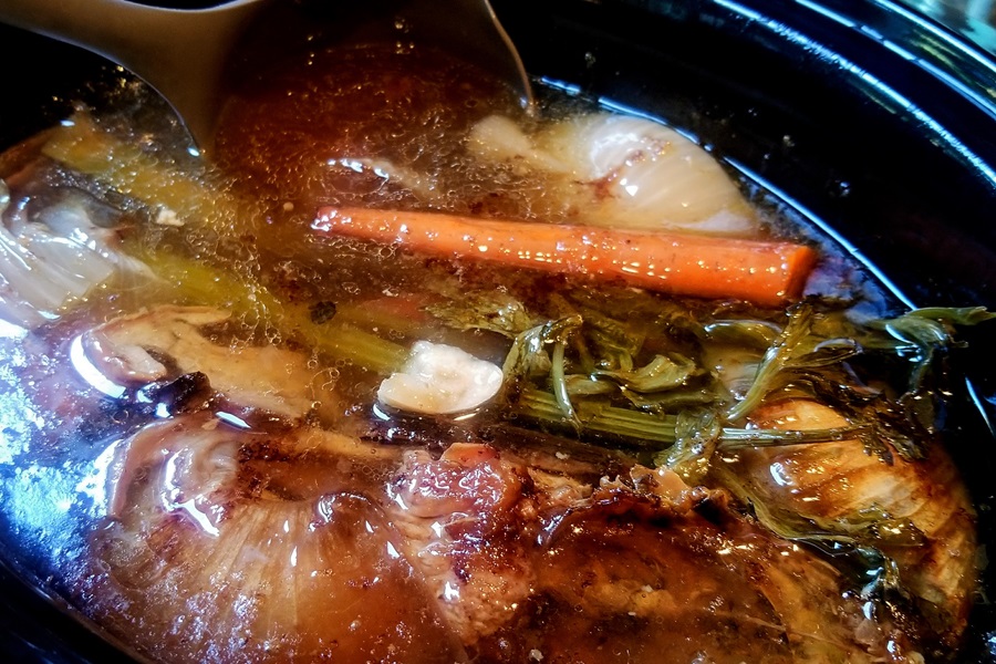 Healing Chicken Bone Broth Recipe Ingredients in Broth