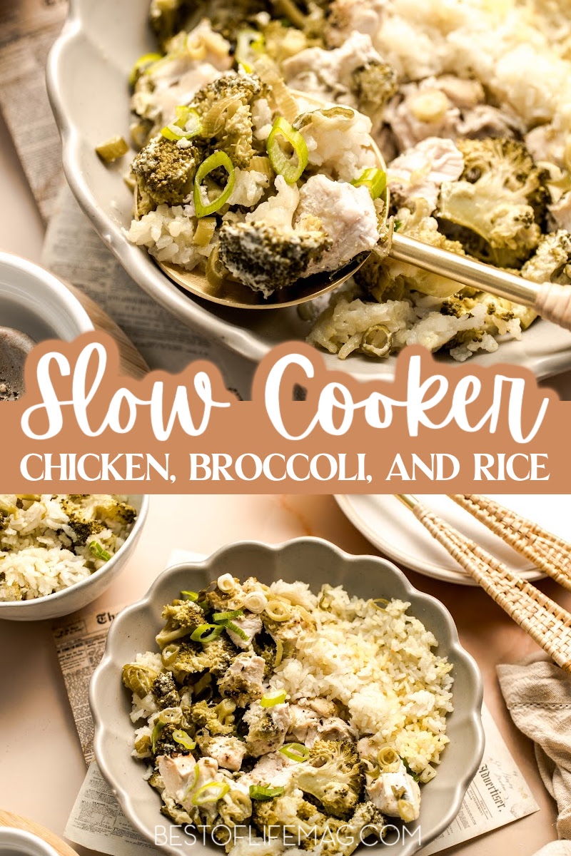 Enjoy this slow cooker chicken broccoli and rice casserole recipe on your dairy free diet. It takes just minutes to prep in your crock pot so it's easy to add to your weekly crockpot chicken meal plan for easy weeknight meals. Casserole Recipes | Crock pot Recipes | Crockpot Chicken Recipes | Crockpot Meal Plan | Dairy Free Recipes with Chicken | Crockpot Casseroles via @amybarseghian