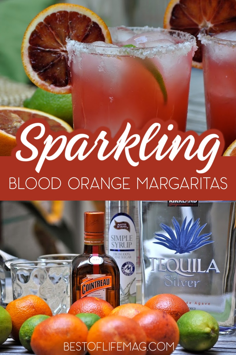 With freshly squeezed blood oranges and limes, this sparkling blood orange margarita adds a refreshing twist to a classic cocktail. Happy Hour Recipes | Cocktail Recipes | Margarita Recipes | Halloween Cocktail Recipes | Fall Cocktail Recipes via @amybarseghian