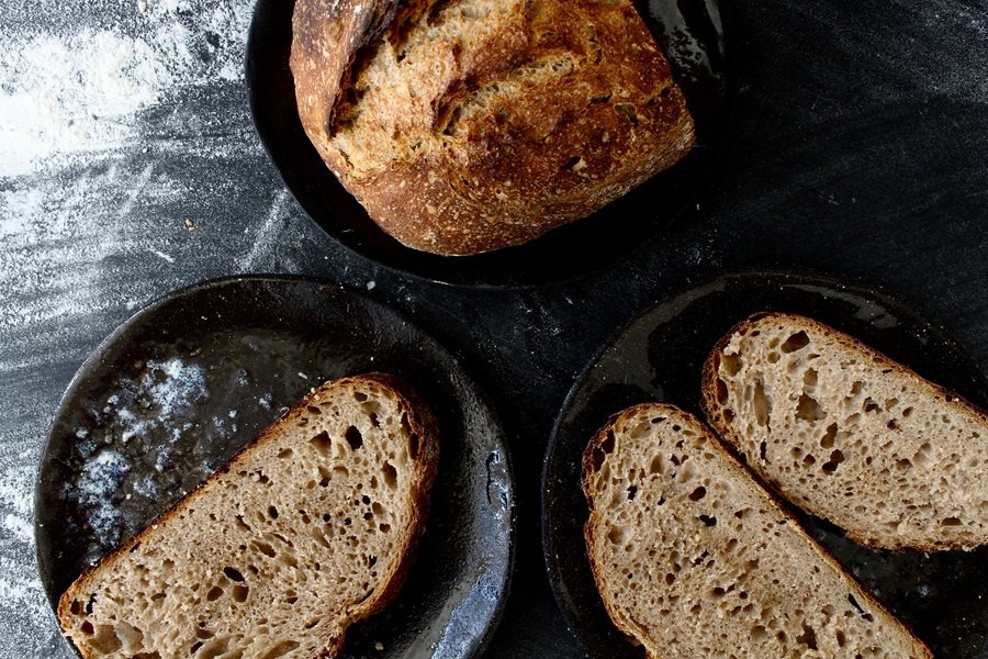 Is Sourdough Bread Good for Diabetics Sourdough Loaves on Black Plates