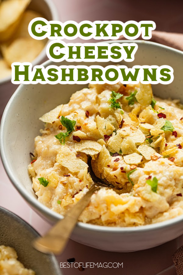 This recipe for Crockpot cheesy hashbrowns is the perfect cheesy potatoes side dish. Plus, they're so easy to make you'll love making them too! Breakfast Recipes | Healthy Recipes | Side Dish Recipes | Crockpot Breakfast Recipes | Crockpot Potato Recipes | Healthy Breakfast Recipes | Homemade Hashbrowns | Breakfast Potatoes via @amybarseghian