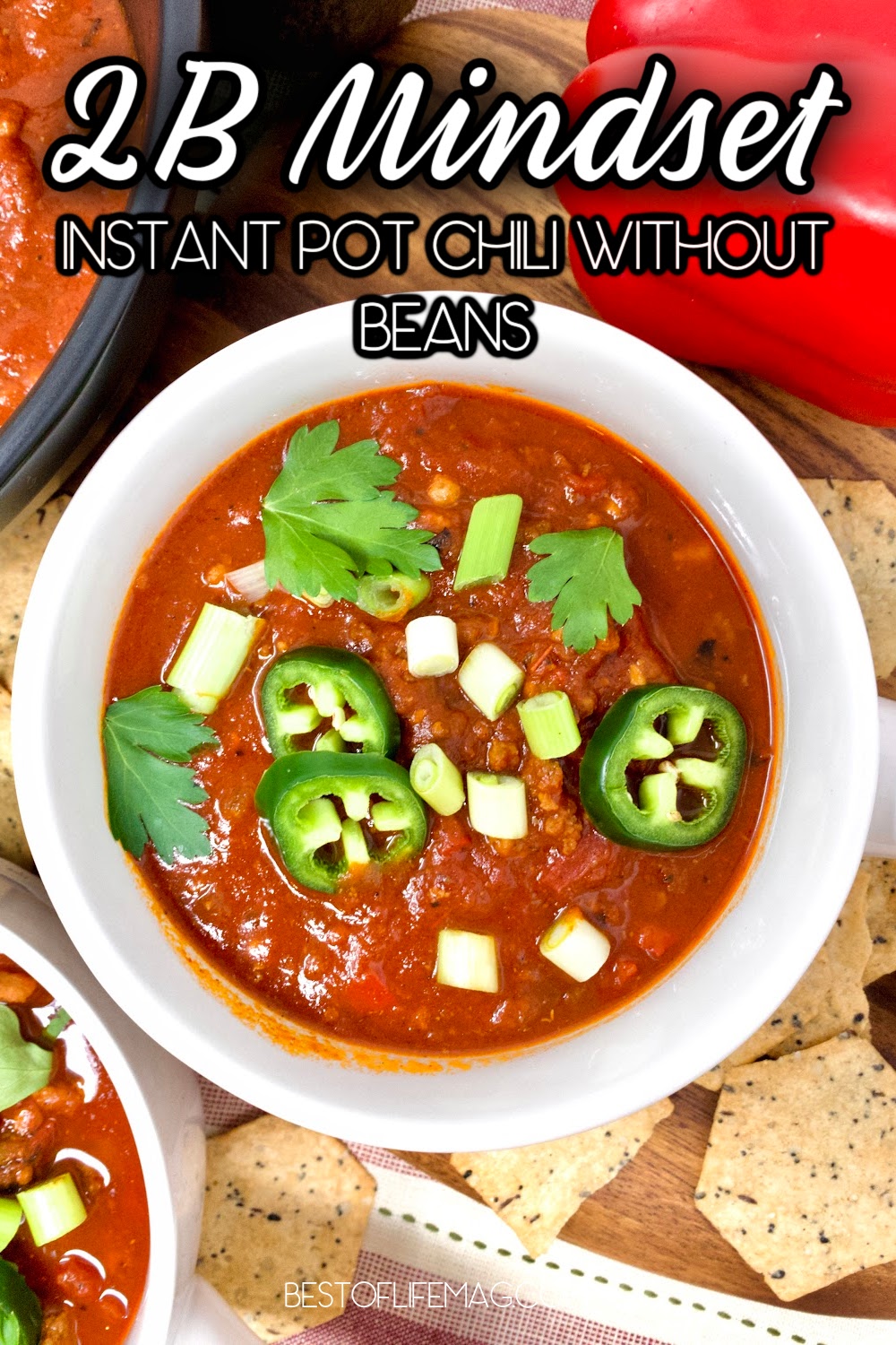 You can make an amazing 2B Mindset Instant Pot chili recipe that fits into your diet and is an easy make-ahead Instant Pot recipe. 2B Mindset Dinner Recipes | 2B Mindset Food List | 2B Mindset Tips | Weight Loss Recipes | Healthy Instant Pot Recipes | Healthy Instant Pot Chili | Chili Recipes for Weight Loss via @amybarseghian