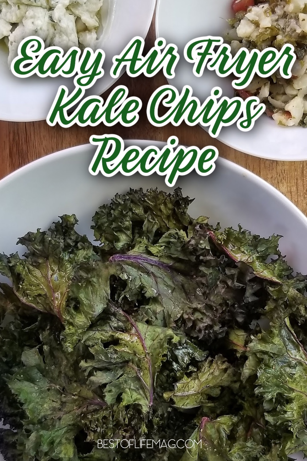 This easy air fryer kale chips recipe is the best way to enjoy healthier snacks with simple ingredients and easy variations. Healthy Snack Recipes | Healthy Air Fryer Snacks | Easy Air Fryer Recipes | Easy Snack Recipes | Air Fryer Recipes with Kale | Healthy Kale Recipes | Easy Kale Recipes | Kale Snack Recipes via @amybarseghian