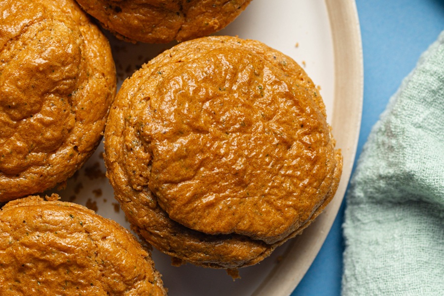 Easy Keto Almond Flour Bread Recipe Close Up of an Almond Flour Bread Roll