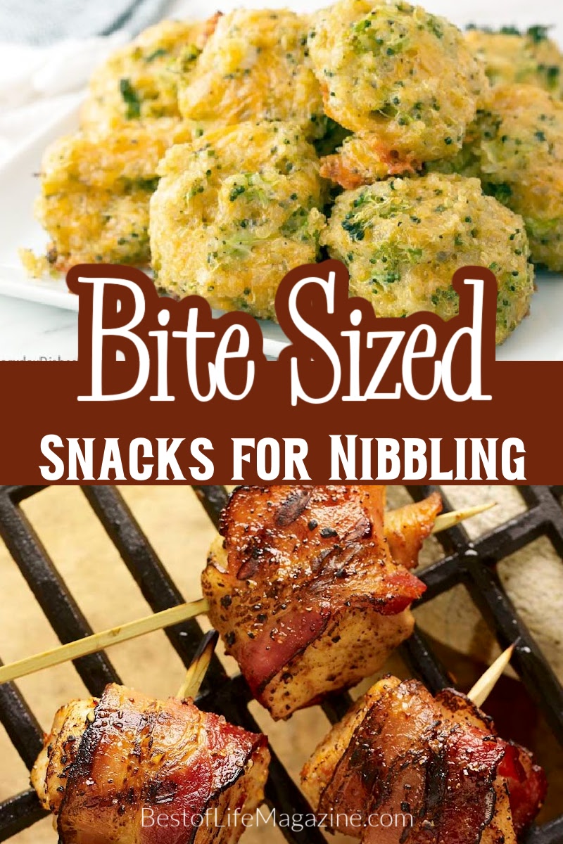Bite sized snacks are perfect for parties and happy hour gatherings! These recipes are quick and easy to make, too! Party Recipes | Recipes for a Crowd | Party Dessert Recipes | Party Appetizer Recipes | Appetizer Recipes for a Crowd | Holiday Party Recipes | Summer Party Recipes | Birthday Party Recipes | Quick Snack Ideas | Easy Snack Recipes
