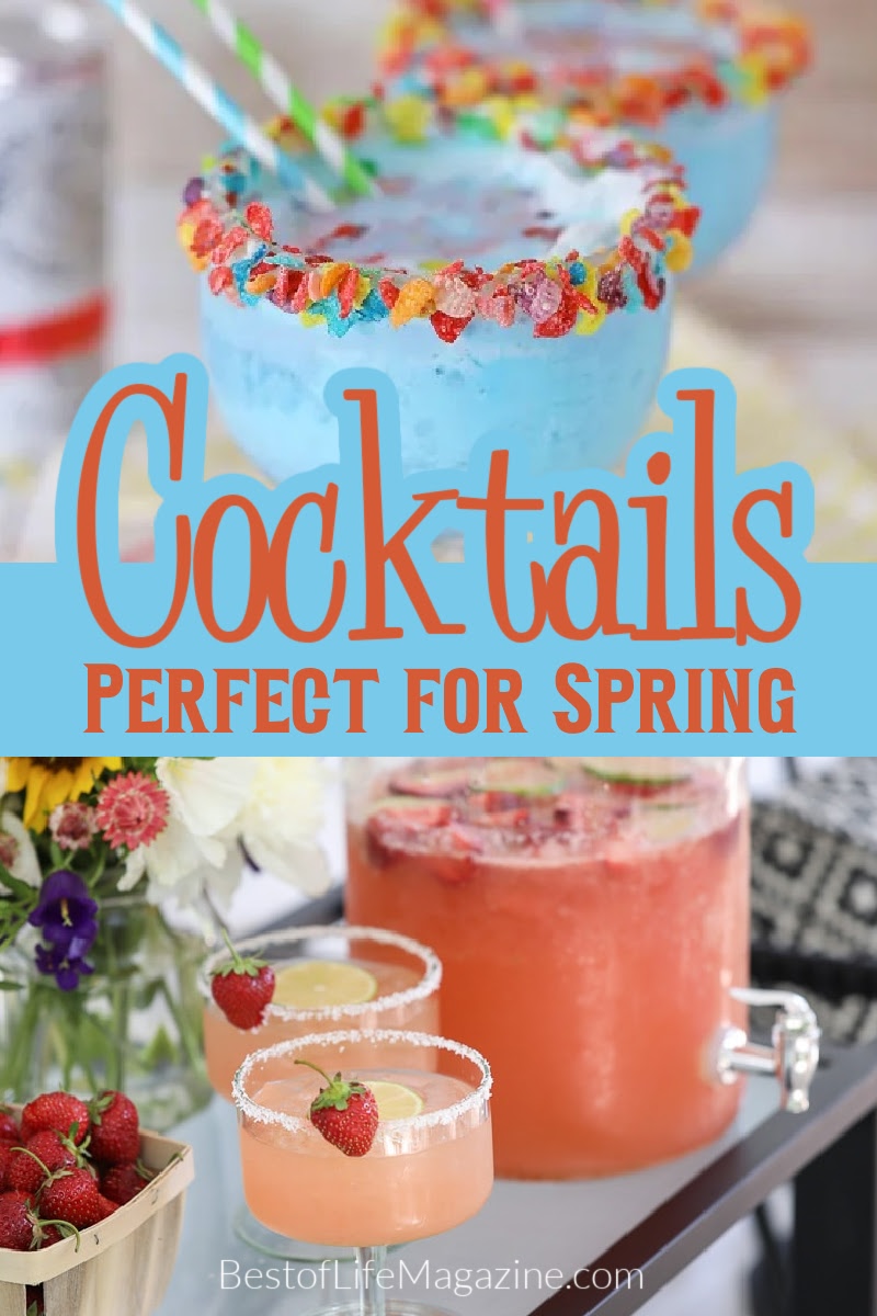 These colorful margaritas for spring turn a classic margarita recipe into a colorful spring cocktail. Spring Margaritas | Easy Margarita Recipes | Colorful Margarita Recipes | Fruity Margaritas | Strawberry Margarita Recipes | Orange Margarita Recipes | Spring Margaritas for a Crowd | Pitcher Margarita Recipes