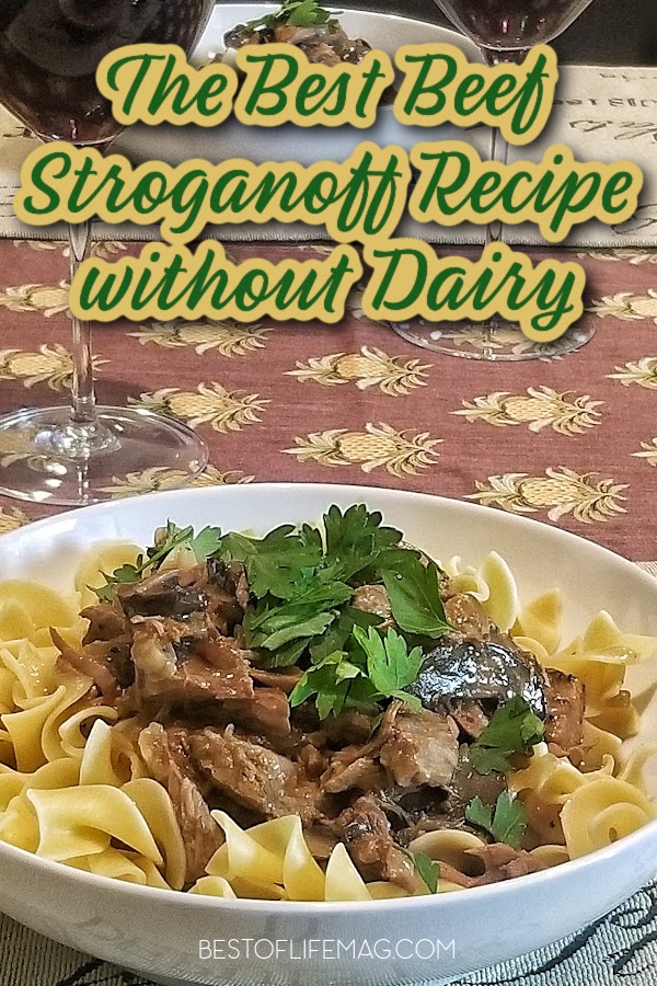 Dairy free dieters and allergy sufferers rejoice; this crock pot dairy free beef stroganoff recipe is made for you and so easy to add to your weekly meal plan. Plus, it comes with an Instant Pot conversion! Dairy Free Crockpot Recipes | Dairy Free Instant Pot Recipes | Easy Instant Pot Recipes | Easy Crockpot Recipes via @amybarseghian