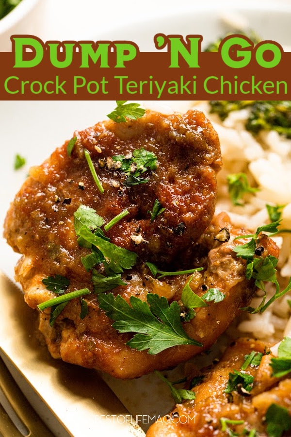 This dump and go crockpot teriyaki chicken dinner recipe is an easy chicken dinner recipe that the whole family will enjoy. Crockpot Dinner Recipes | Healthy Crockpot Dinner Recipes | Easy Crockpot Recipes with Chicken | Easy Chicken Dinner Ideas | Healthy Chicken Dinner Recipes | Slow Cooker Recipes with Chicken | Easy Weeknight Dinner Recipes | Dump and Go Crockpot Recipes