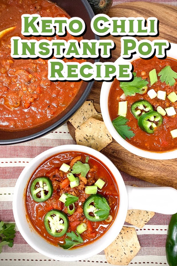 This delicious Instant Pot keto chili recipe is low carb to help you burn fat and maximize results of your ketogenic diet. Low Carb Recipes | Keto Recipes | Low Carb Chili Recipe | Low Carb Instant Pot Recipe | Healthy Instant Pot Recipes | Healthy Chili Recipes | Instant Pot Recipes with Ground Turkey | Instant Pot Recipes with Ground Beef | Ground Turkey Chili Recipe