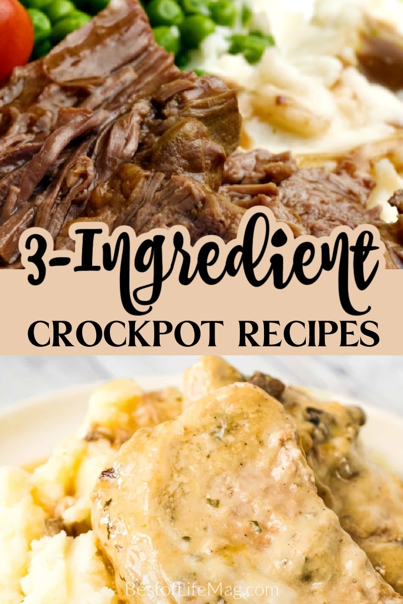 Dinner doesn’t need to be a struggle every night, especially when you have 3 ingredient recipes for the crockpot. Easy Crockpot Recipes | Easy Crockpot Dinners | Crockpot Recipes with Chicken | Crockpot Recipes with Beef | Crockpot Recipes with Pork | Three Ingredient Chicken Dinners | Three Ingredient Beef Dinners | Cheap Crockpot Dinner Recipes via @amybarseghian
