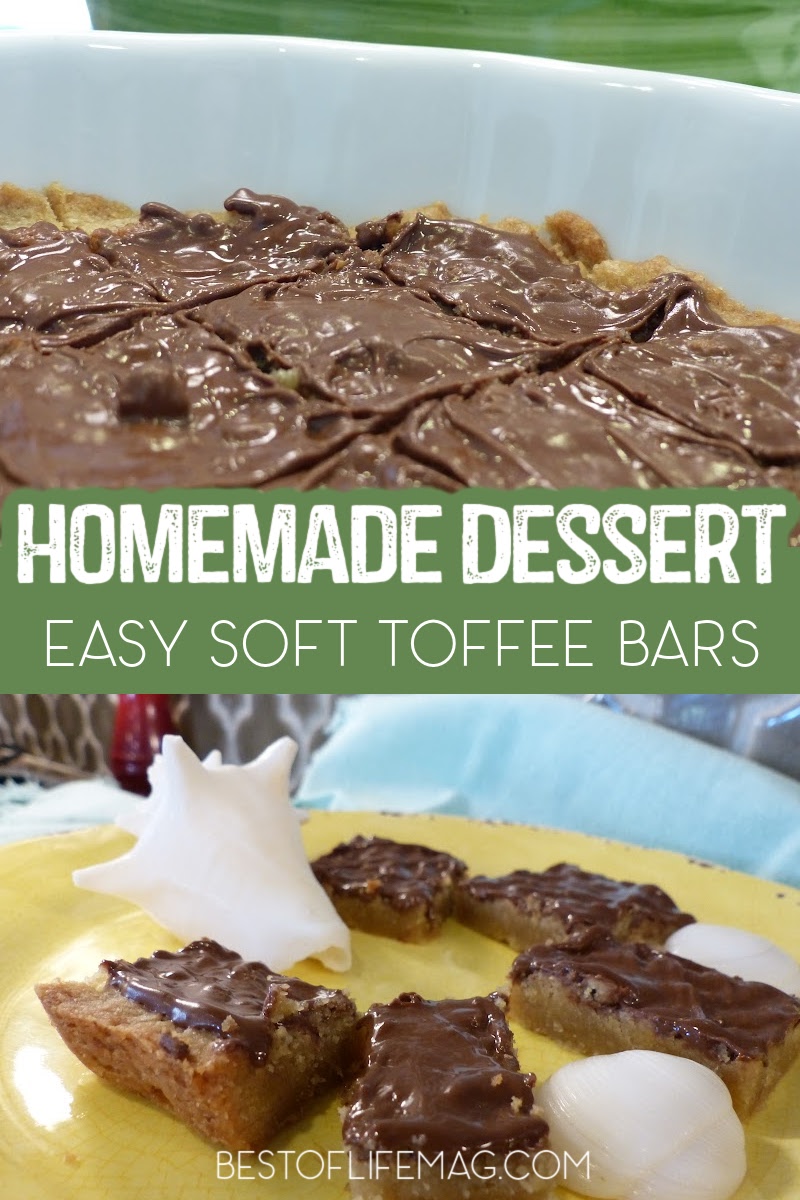 This toffee bars recipe is super soft and a guaranteed hit for everyone in the family! Soft toffee with warm chocolate on top - yum! Toffee Bar Recipe | Best Toffee Bar Recipe | Easy Toffee Bar Recipe | How to Make Soft Toffee Bars | Best Dessert Recipe | Easy Dessert Recipe | Party Recipes | Dessert Recipes for Parties | Desserts for a Crowd via @amybarseghian