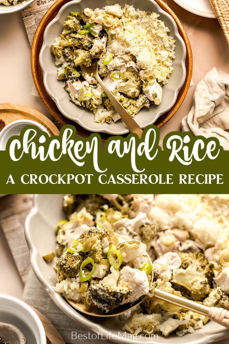 Enjoy this slow cooker chicken broccoli and rice casserole recipe on your dairy free diet. It takes just minutes to prep in your crock pot so it's easy to add to your weekly crockpot chicken meal plan for easy weeknight meals. Casserole Recipes | Crock pot Recipes | Crockpot Chicken Recipes | Crockpot Meal Plan | Dairy Free Recipes with Chicken | Crockpot Casseroles via @amybarseghian