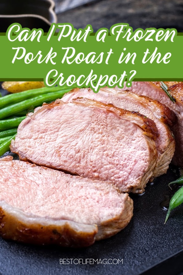 Can I put a frozen pork roast in the crockpot? Knowing the answer can help your meal prep when cooking pork roast dinner recipes. Crockpot Cooking Tips | Slow Cooker Tips | Pork Roast Tips | Frozen Pork Roast Tips | Healthy Eating Ideas | Crockpot Pork Recipes | Slow Cooker Pork Recipes | How to Cook Pork | Safe Ways to Cook Pork | Pork Handling Tips
