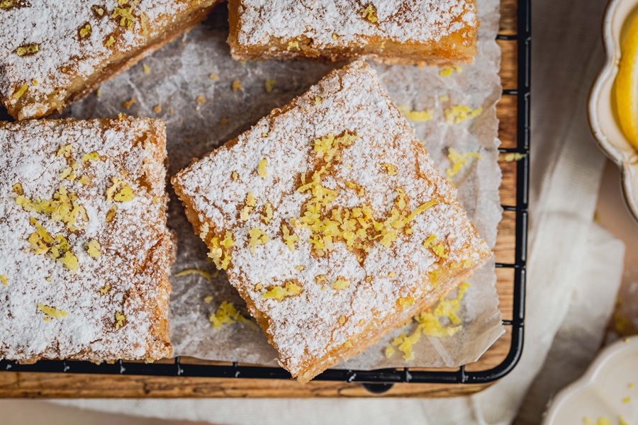 Lemon Bar Recipe Lemon Bars on a Cooling Rack