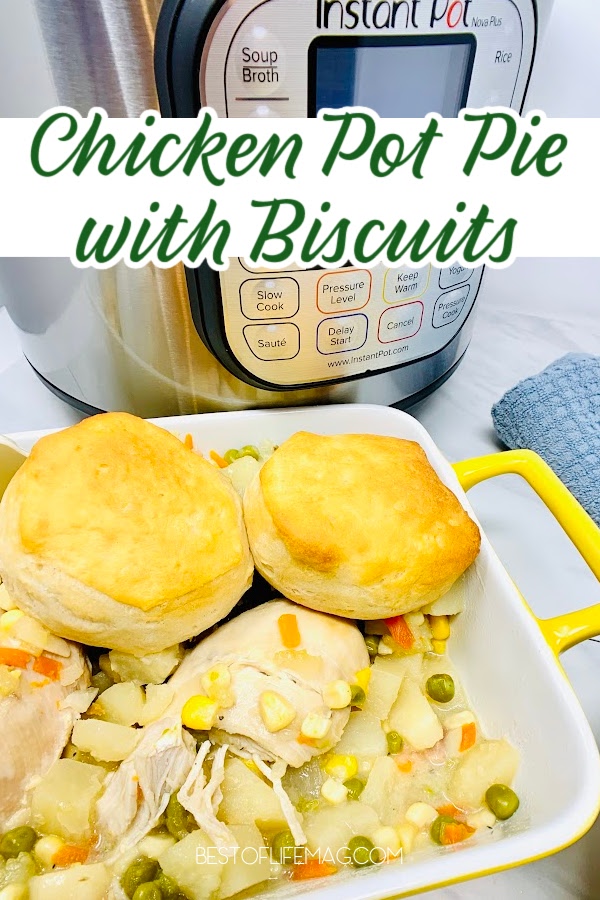 Our chicken pot pie with biscuits recipe turns the pie into a casserole that&rsquo;s easy to make even on busy weeknights. Chicken Pot Pie Recipe | Pressure Cooker Chicken Pot Pie | Canned Biscuit Recipes | Quick Dinner Recipes | Comfort Food Recipes | One Pot Meals | Easy Weeknight Dinners | Pressure Cooker Recipes | Chicken Dinner Ideas | Homemade Pot Pie | Family Dinner Recipes | Instant Pot Chicken Recipes | Easy Comfort Food | Quick Pot Pie Recipe | Instant Pot Dinner | Creamy Chicken Pot Pie via @amybarseghian