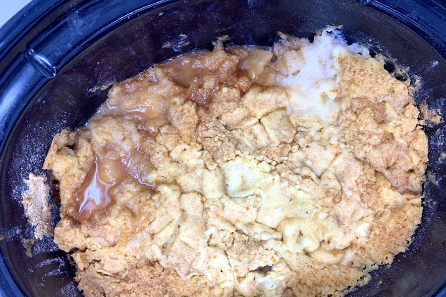 Crockpot Apple Crisp All Ingredients in a Crockpot