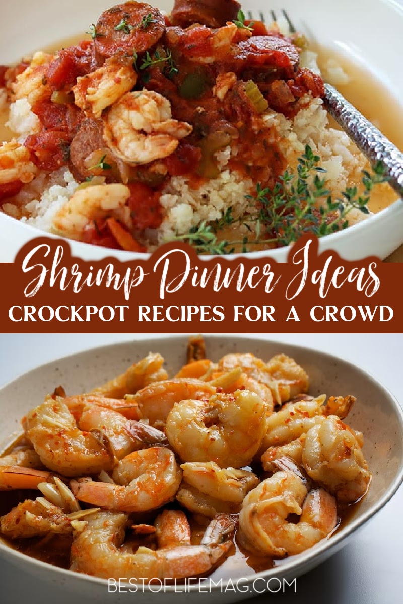 Your meal planning is done with these easy crockpot dinner recipes with shrimp! Make a delicious seafood dinner any night of the week! Crockpot Seafood Recipes | Slow Cooker Dinner Recipes | Slow Cooker Shrimp Recipes | Shrimp Recipes for Two | Ways to Cook Shrimp | Frozen Shrimp Ideas | Crockpot Date Night Recipes | Slow Cooker Dinner Party Recipes | Crockpot Recipes for Two | Easy Dinner Recipes | Easy Shrimp Dinners via @amybarseghian