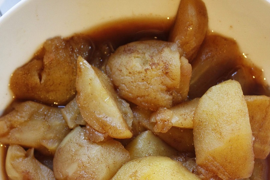 Close Up of Faster Than Stovetop Instant Pot Cinnamon Apples Recipe in a Bowl