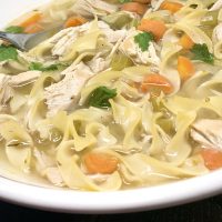 Quick Chicken Noodle Soup Close Up of Soup in a Bowl