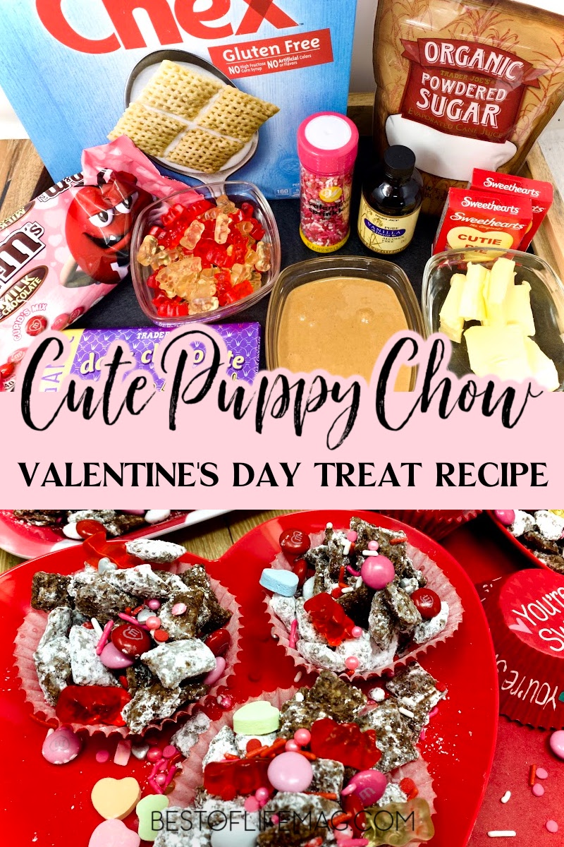 Our Valentines puppy chow recipe is the only Valentine&rsquo;s Day treat you will need, complete with M&Ms, candy hearts, and sprinkles. Dessert Recipes | Snack Recipes | Chex Mix Recipes | Muddy Buddies Recipes | Snacks for Kids | Holiday Snacks | Puppy Chow Recipes | Valentines Day Desserts | Holiday Puppy Chow | Party Recipes | Valentine's Party Food Ideas | Easy Snack Recipes | Valentines Day Snacks via @amybarseghian