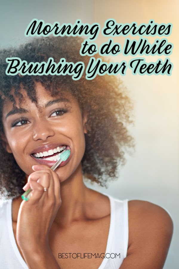 Utilizing exercises to do while brushing your teeth allows you to get a quick workout done in the morning and you don't have to sacrifice time. At-Home Exercises | Easy Workout Ideas | At-Home Workout Ideas | 5 Minute Workouts via @amybarseghian