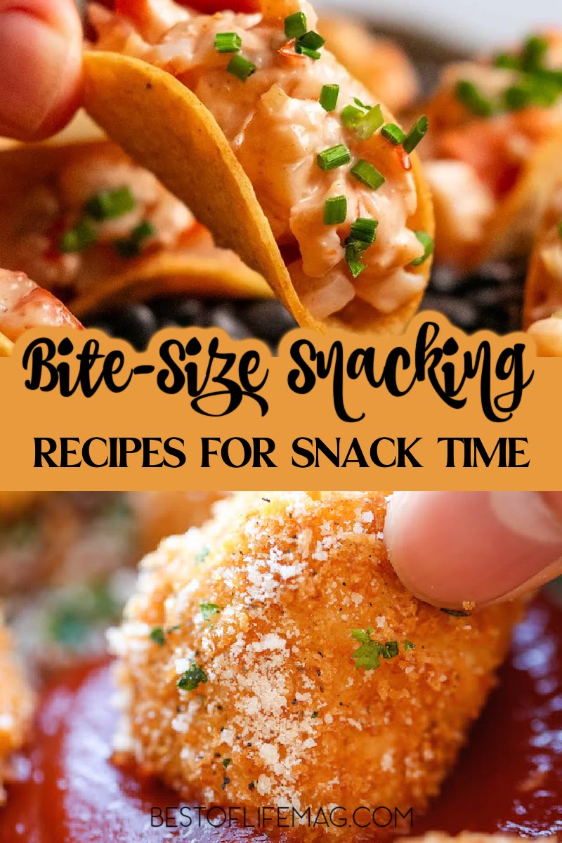Bite sized snacks are perfect for parties and happy hour gatherings! These recipes are quick and easy to make, too!
