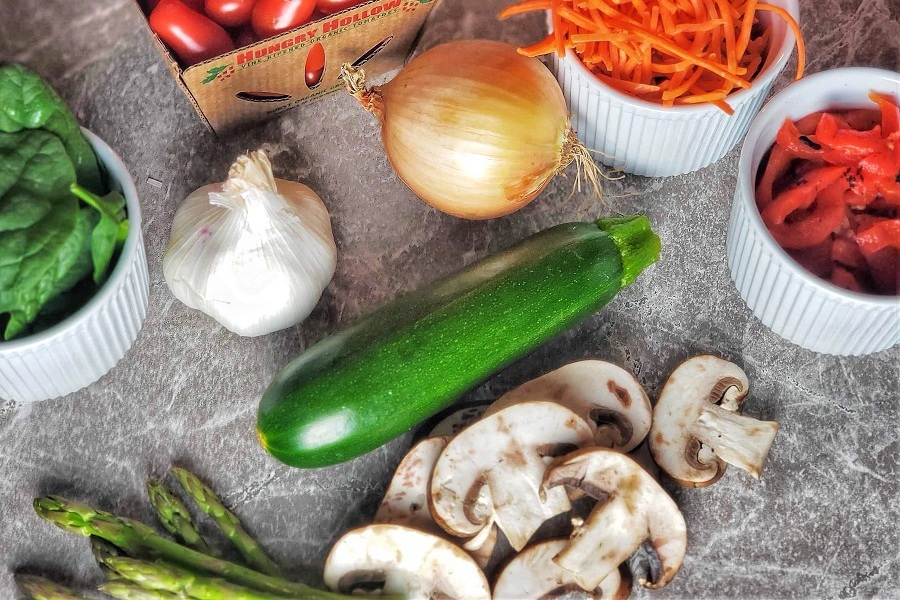 Crockpot Mother's Day Brunch Recipes Breakfast Casserole Ingredients on a Counter Top