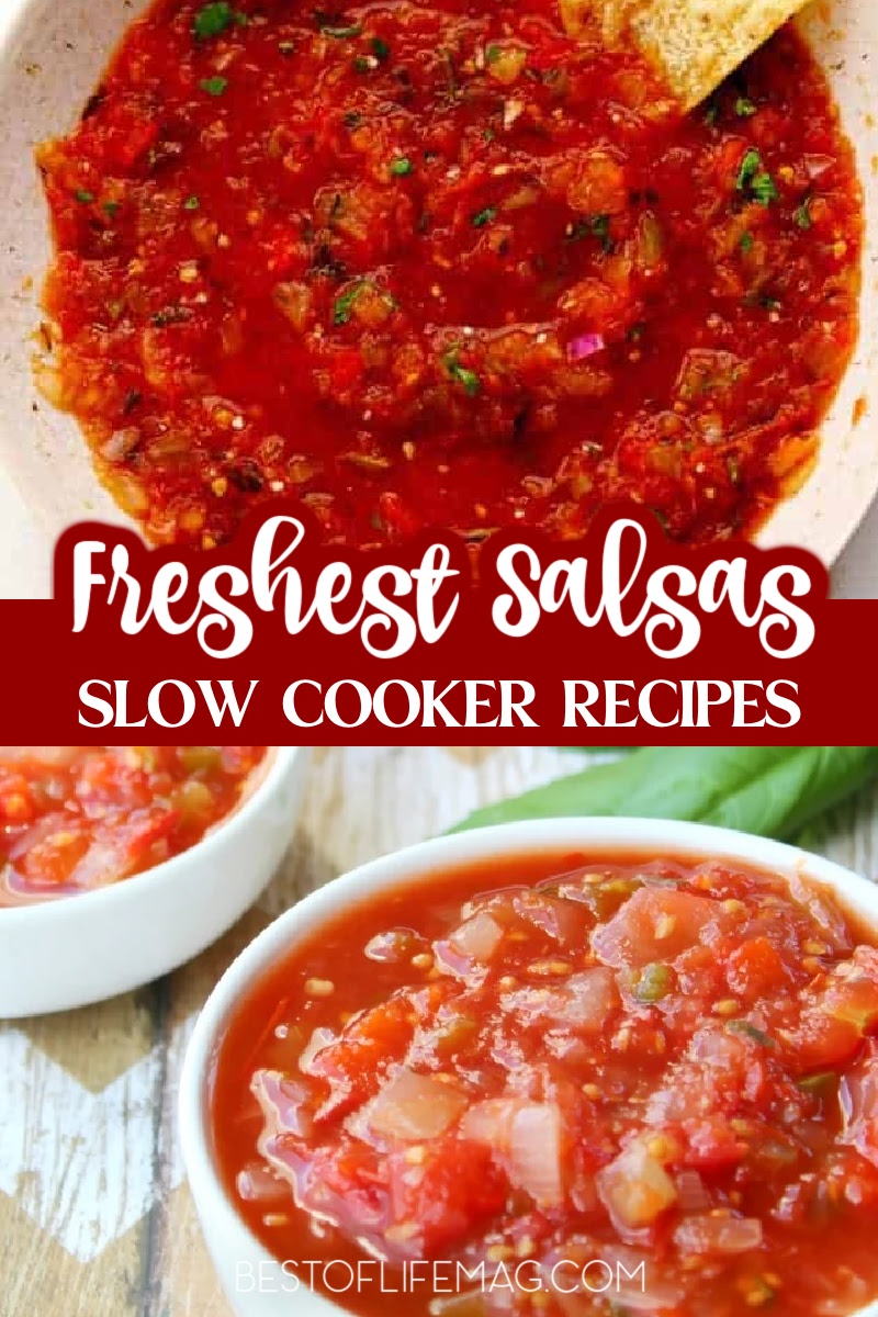 Make a real salsa and not a pico de gallo with the best crockpot salsa recipes without onions that will pair well with any tortilla chip. via @amybarseghian