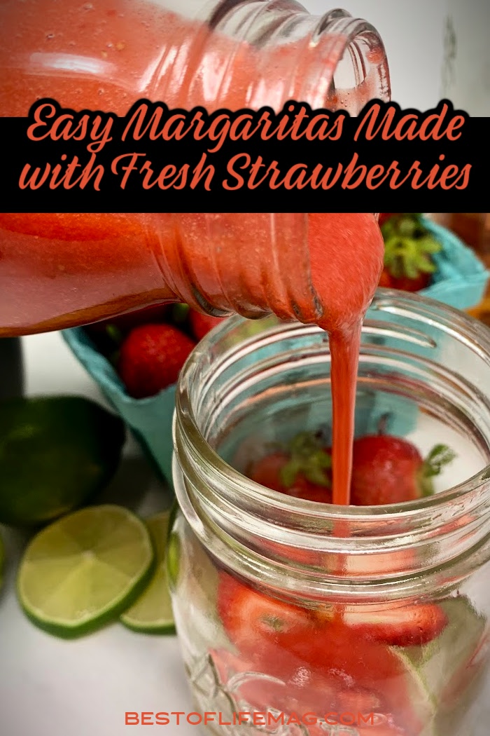 Say cheers with this yummy strawberry margarita recipe! With puree and simple ingredients, it is easy to make and perfect for happy hour! via @amybarseghian