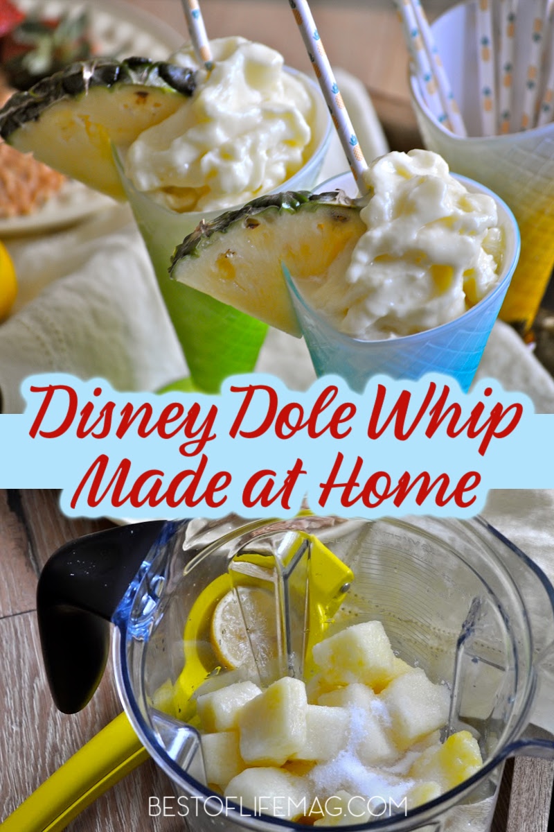 Our make at home Dole Whip recipe, Disney style, uses fresh pineapple and tastes just like you remember it from Disneyland or Disney World. via @amybarseghian