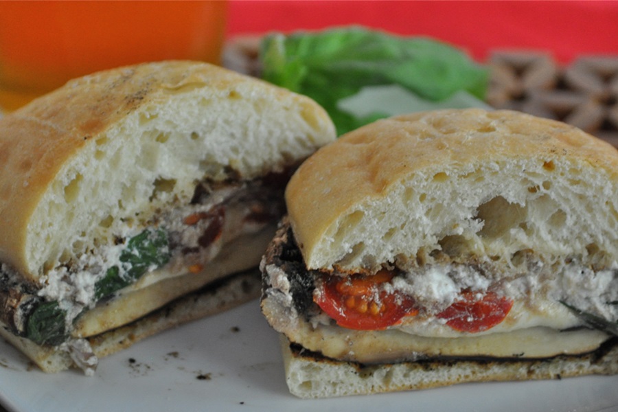 Memorial Day Weekend Recipes Portobello Mushroom Burger Recipe Cut in Half