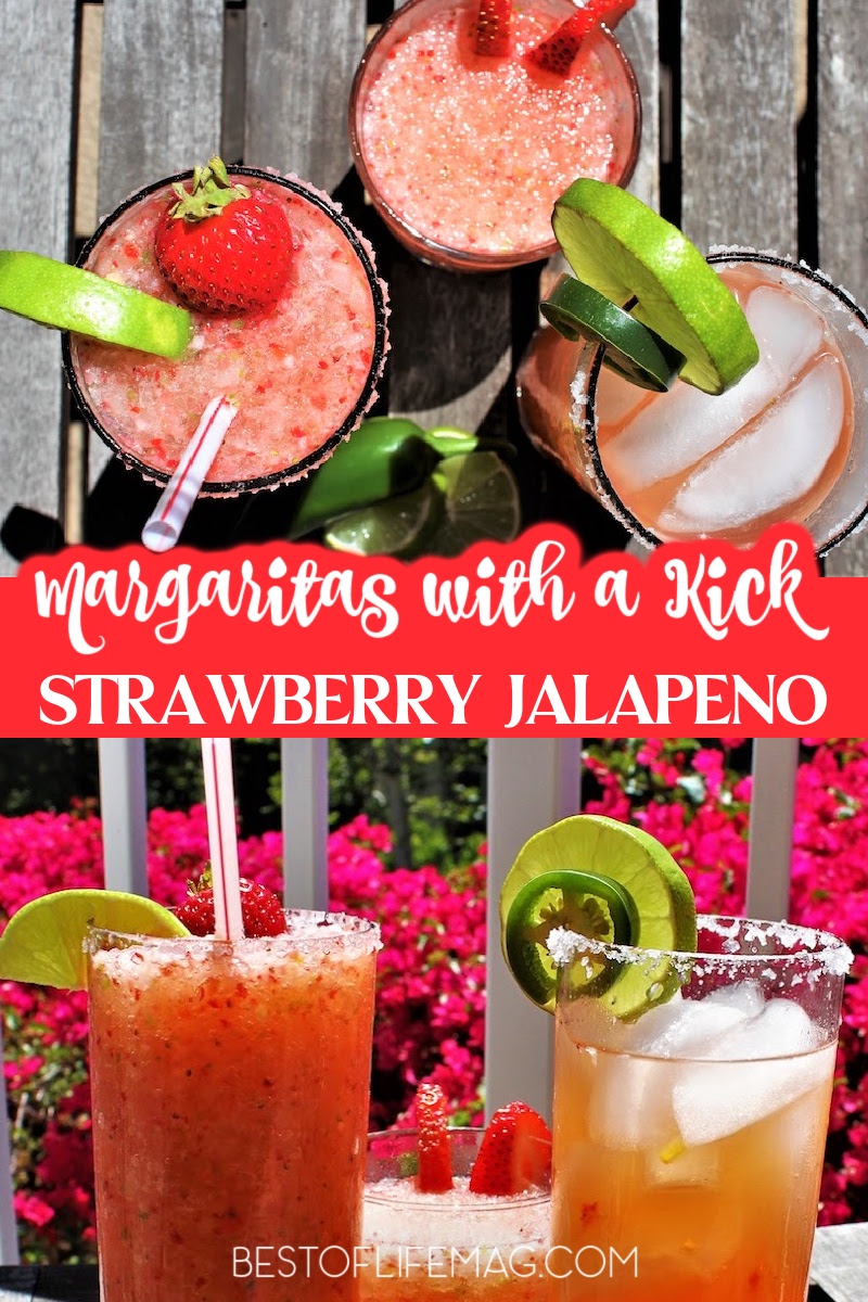 This strawberry jalape&ntilde;o margarita is sweet, spicy, and totally refreshing. If you love margaritas this tequila cocktail needs to be added to your regular list of recipes! via @amybarseghian