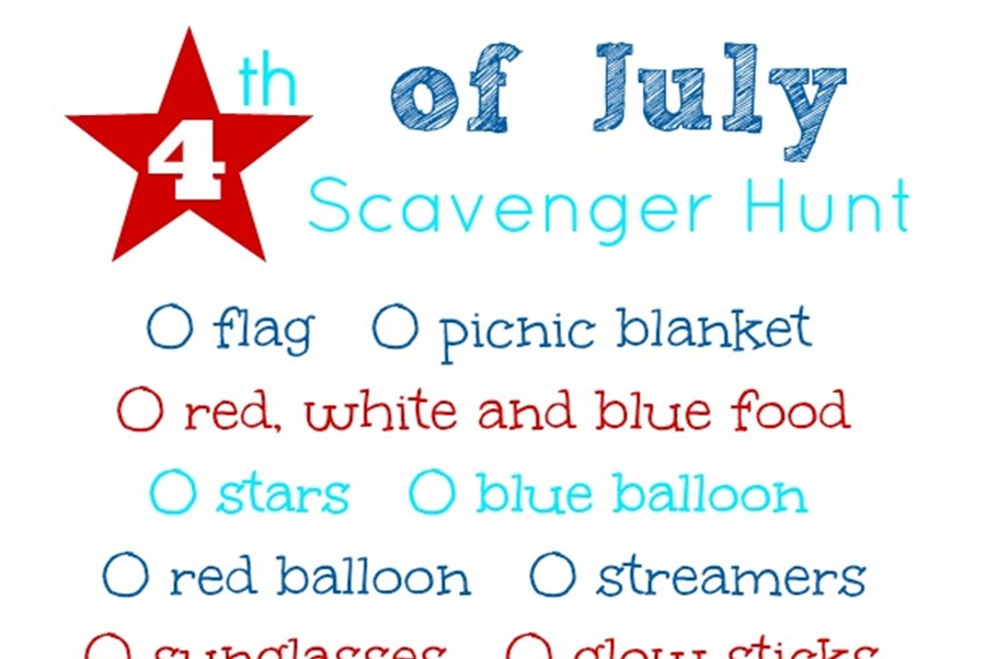 4th of July Party Ideas 4th of July Scavenger Hunt Close Up