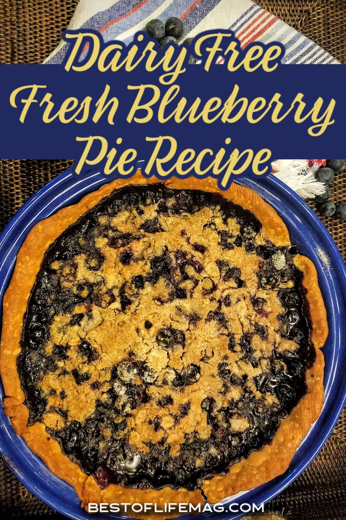 This dairy free fresh blueberry pie is warm, easy, and bursting with juicy blueberries! It is perfect for summer and patriotic celebrations! via @amybarseghian